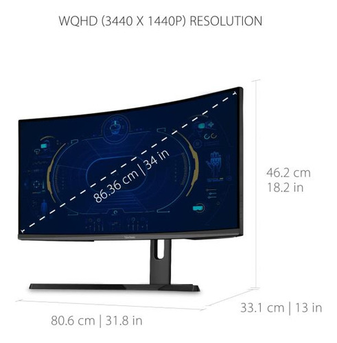 Viewsonic Omni Vxkpc Monitor Para Juegos Ultraancho Curvo De