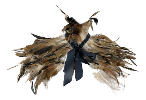 Pañuelo De Plumas Gótico Para El Hombro, Cómodo Marrón