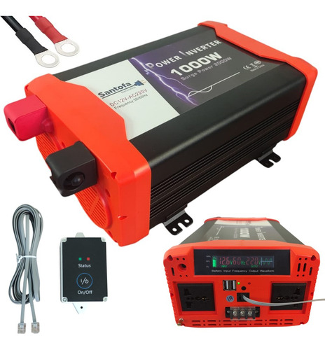 Inversor De Corriente 12va220v 1000w 2usb 2sockets Onda Pura