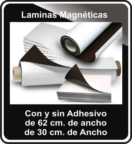 Rollo De Lamina Imantada X  3mt .con Adhesivo X 62 De Ancho