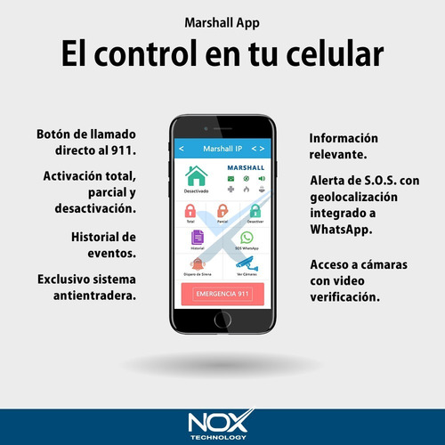 Imagen 4 de 10 de Kit Alarma Inalámbrica Marshall Ip Wifi Sirena Casa Oferta!