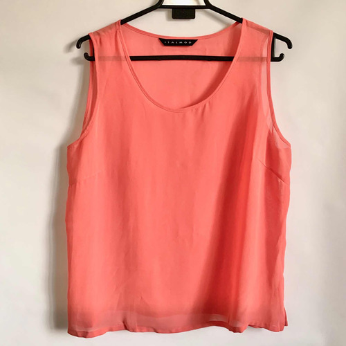 Polera Sin Mangas Color Coral Talla L Marca Italmod Usada