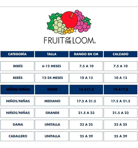 Waa Calceta Escolar Niña Fruit Of The Loom 10 Pares