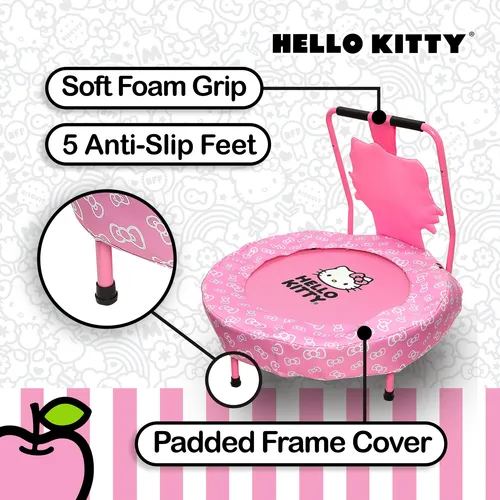 Hello Kitty - Mini Trampoln Para Nios Pequeos Con Asa, Tapet