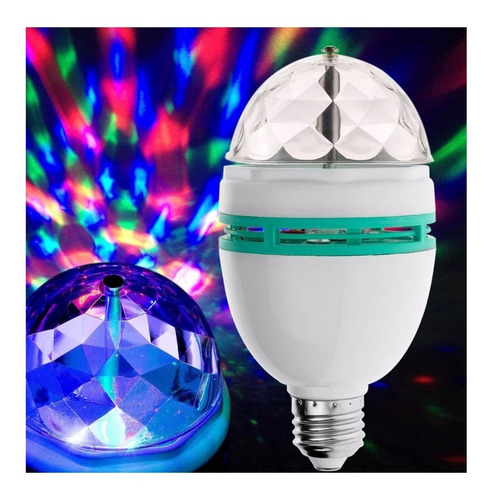 Lampara Giratoria Luces Led Dj 3 Colores Rgb Efectos Fiestas