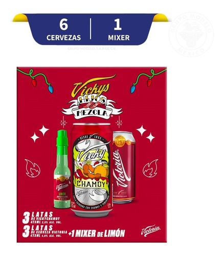 Cerveza Victoria 3 U + Vicky Chamoy 3 U + 1 Mixer De Limón