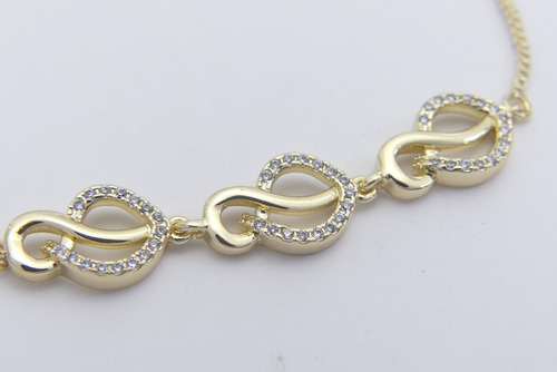Pulsera Ajustable Clave De Sol Oro Laminado 18k Joya P080