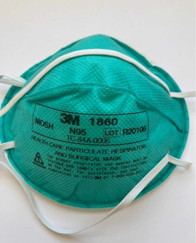 1860 3m Cubrebocas Mascarilla N95, Niosh Azul , 20 Pzas Color Azul Turquesa