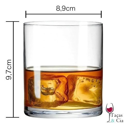 Jogo 6 Copos Whisky Cristal Titânio Bohemia Barline 410ml