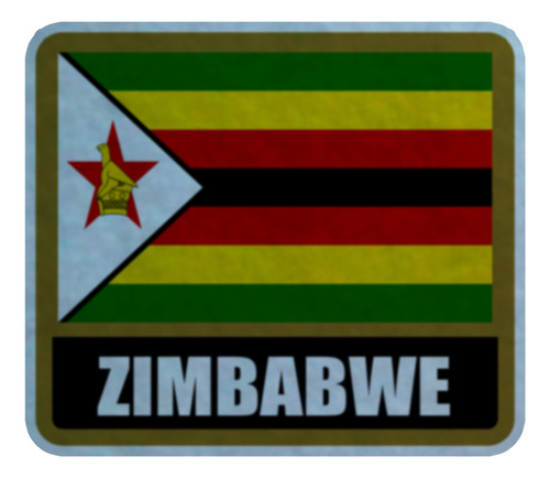 Parche Felpa Para Coser 5cm Set X4 Bandera Zimbabwe Zimbabwe-01 Zimbabwe-01