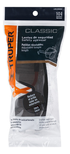 Lentes Seguridad Negros Ajustables Truper 14213