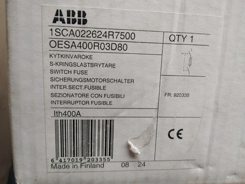 Interruptor Abb 3x400a Con Portafusible Modelo Oesa