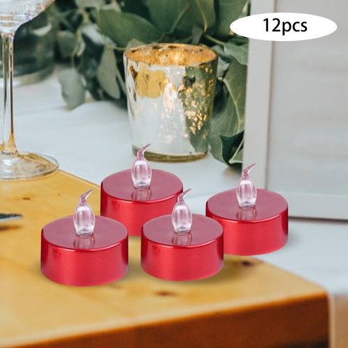 A 12 Piezas Pequeñas Velas De Té Led Lámpara Cálido