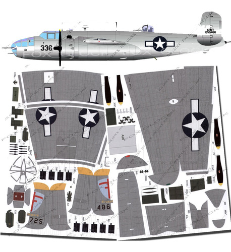 B 25 Mitchell Escala 1.33 Papercraft