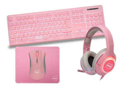 Kit Gamer Feminino 4 Em 1 Rosa - Dazz - Cm418