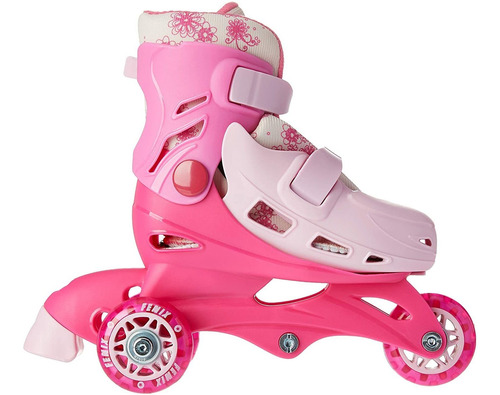 Imagem 5 de 7 de Patins In-line Tri-line Rosa 26 A 29 Menina + Acessorios