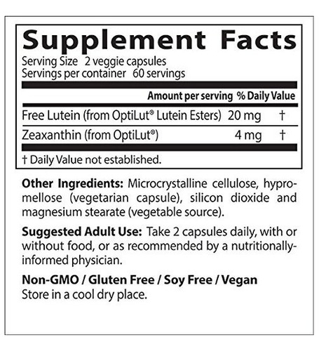 Mejor Del Médico Con Luteína Optilut, No-gmo, Vegano, Sin Gl