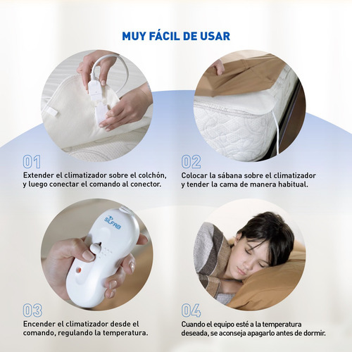 Climatizador De Colchón 2 Plazas Poliester Mtd 100 Silfab