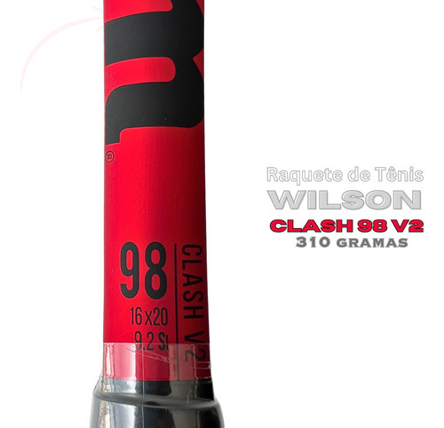 Raquete De Tênis Clash 98 V2.0 2 Wr074211u2 Wilson Cor Vermelho-preto