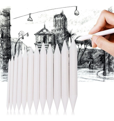 Sketch Tool 12 Unidades Papel Blanco Lápiz Difuminar Tocones