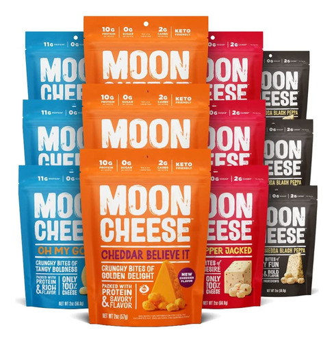 Moon Cheese Paquete De Bocados, Cheddar, Cheddar Blanco, Gou