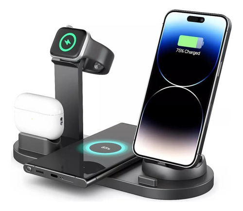 Base De Carga 6 En 1 Compatible Iphone Y Smartphones Android