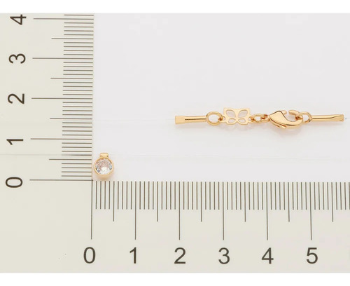 Gargantilha Rommanel Fio De Nylon Cristal P. De Luz 531837 Cor Dourado