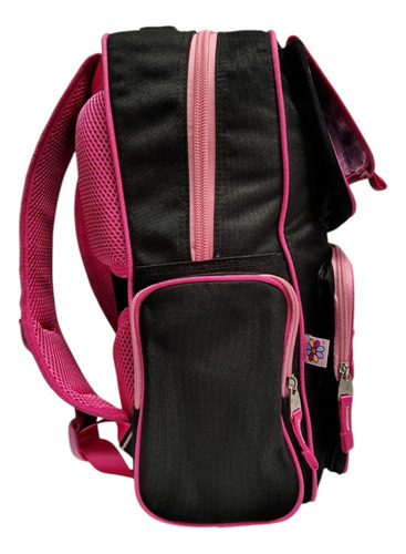 Mochila Happy Girl Strong Primaria Backpack Hg70204-3 Color Negro Diseño De La Tela Liso
