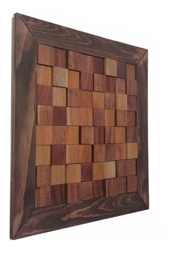 Panel Acústico De Madera Arte Moderno Difusor De Sonido Rojo