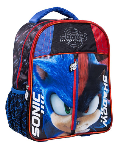 Mochila Sonic Shadow Original Marca Ruz Tamaño Kinder Azul Lisa