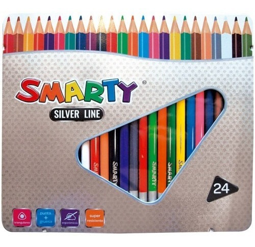 Lapices De Colores Smarty Silver Line 24 Piezas