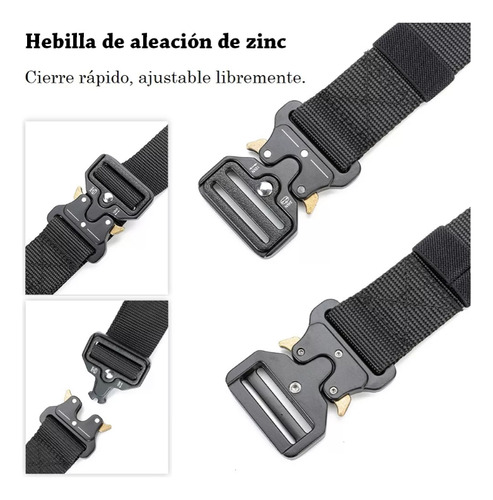 4pzs Cinturones Táctico Ajustable Moda Calidad Cinto Militar 4pz Negro