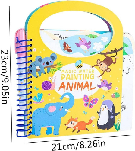 Libro Para Pintar Al Agua Niños Pequeños Montessori Animales