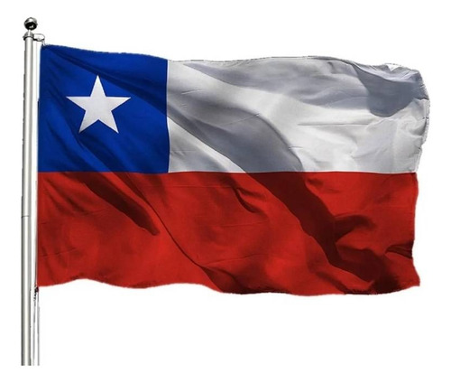 Bandera Chilena Con Estrella Bordada 120 X 180 Cm