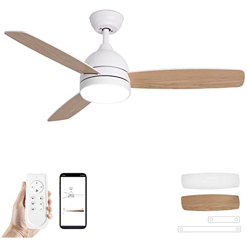 Sodsea Ceiling Fan With Light Remote Control, 48 Inch Low Pr