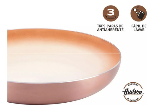 Set Cacerola 24 Cm + Sarten 28 Cm Cobre Hudson