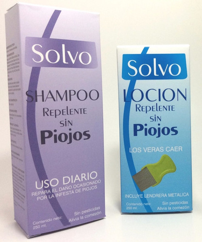 Loción Solvo, Peine Para Piojos Y Shampoo Repelente