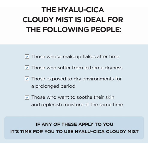 Mist Skin 1004 Hyalu-cica Cloudy 120 Ml Con Agua De Té Verde