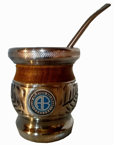 Mate Madera Algarrobo Aluminio Belgrano Cba Bombilla Acero