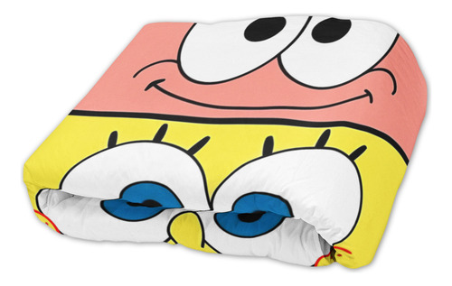 Cobija Bob Esponja Cobertor Ultrasuave Ligero Viajera Bob Esponja Caras Liso