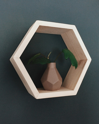 Estantes Hexagonales Flotantes Madera Envios A Todo El Pais