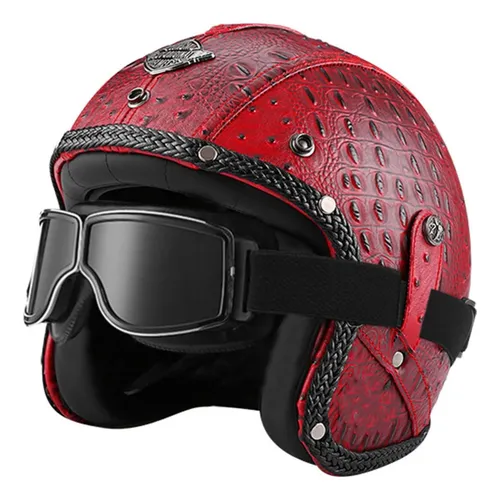 Casco jet cuero sale