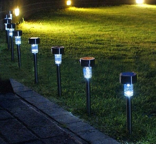 Lampara Antorcha Solar Para Jardin Recargable Colores Agua