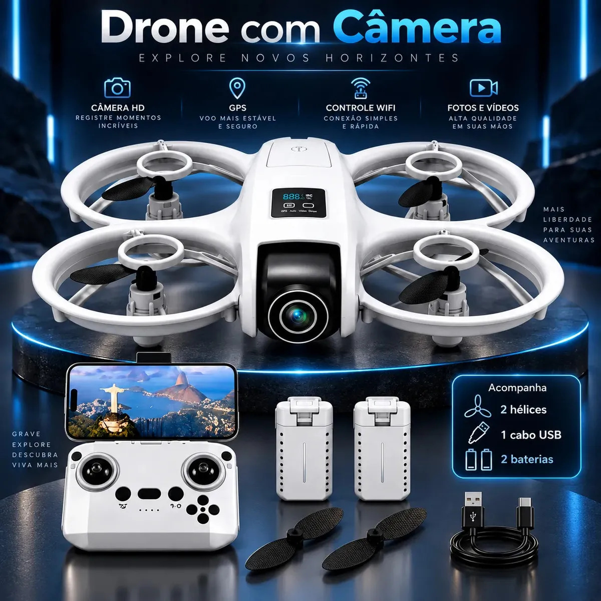 Drone Adulto Infantil D1 Pro 2 Baterias Sensor De Obstáculo Wife 4K FPV Drone S11 Mini Neo