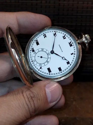 Antiguo Reloj De Bolsillo Hamilton Chapado En Oro Siglo 19