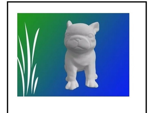 Perro Bulldog De Yeso Para Pintar