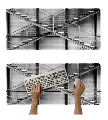 Mouse Pad Escritorio Large 30x80cm Computador Escalera 