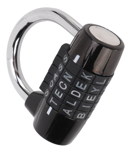 Letter Combination Lock 5 S Antitheft Zinc Alloy Solid Black