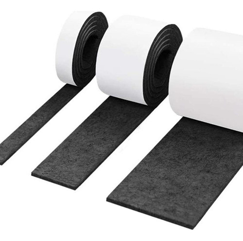 3x Cinta De Fieltro Autoadhesiva Rollo Protector De Negro