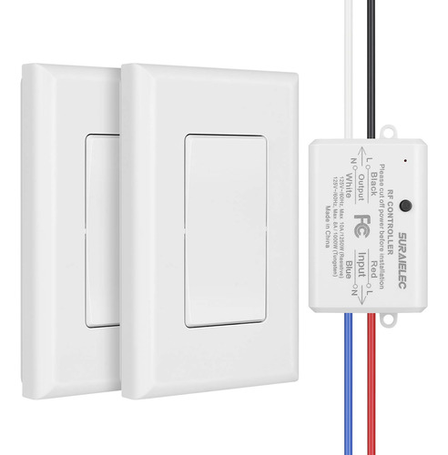 Suraielec Interruptor De Luz Inalambrico De 3 Vias, Sin Cabl